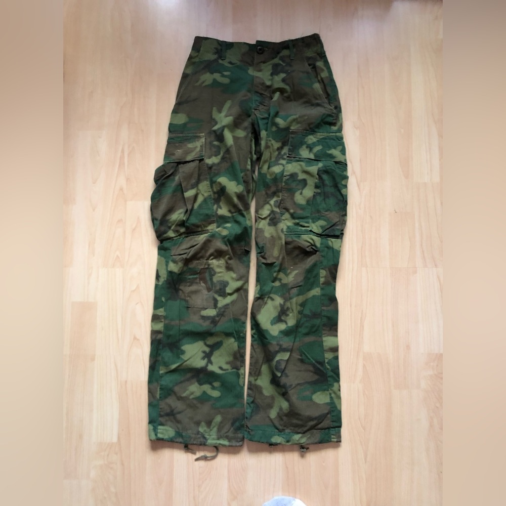 US Vietnam ERDL Camouflage Rip stop Trousers Lowland Pants X-Small Regular 1968